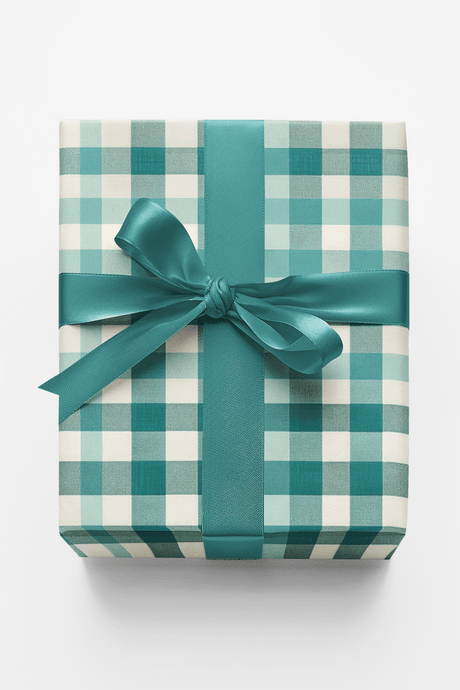 Gingham Gala Emerald - London Penny Gift Wrap