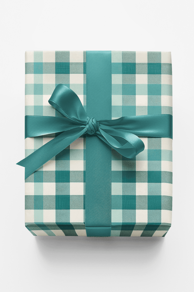 Gingham Gala Emerald - London Penny Gift Wrap