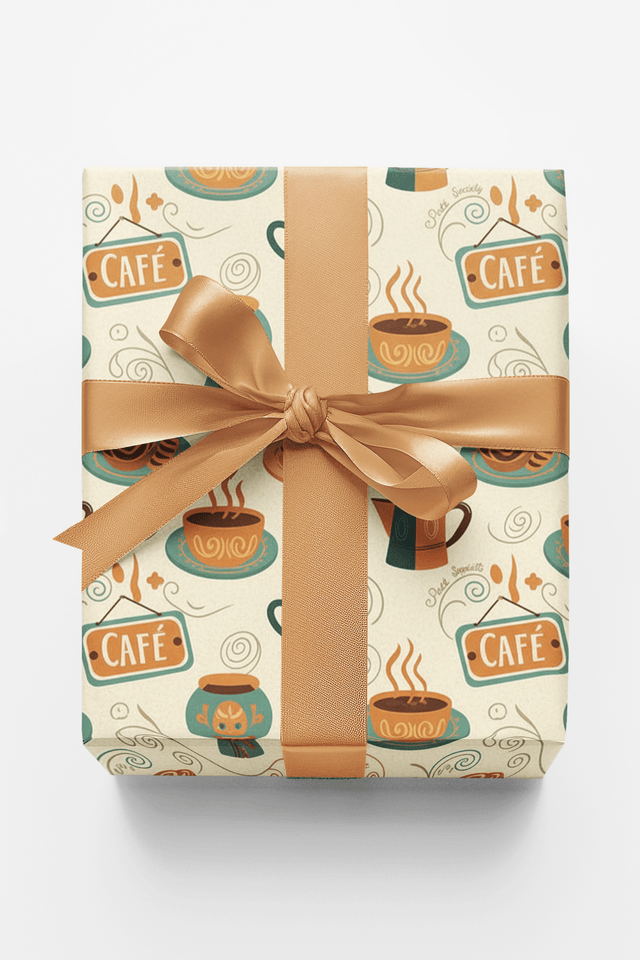 Coffee House Whimsy - London Penny Gift Wrap
