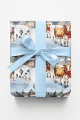 Tinsel Town Cows - London Penny Gift Wrap