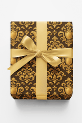 Antique Gold Damask Crest - London Penny Gift Wrap