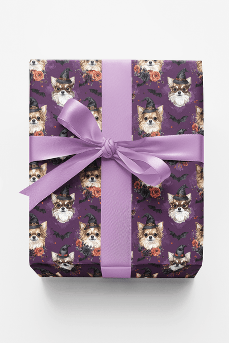 Chihuahua Spooky Party Wrapping Paper - London Penny Gift Wrap