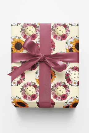 Blooming Pickleball Wreaths Wrapping Paper - London Penny Gift Wrap