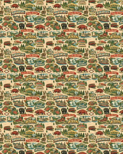 Arkansas Postcard Memories Sherpa Blanket
