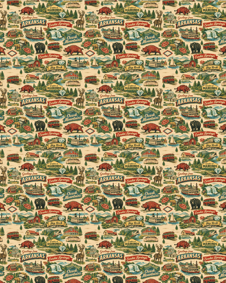 Arkansas Postcard Memories Sherpa Blanket - London Penny Gift Wrap