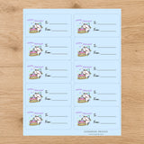 Whiskers & Birthday Wishes Gift Tag Sticker Sheet