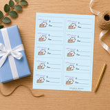 Whiskers & Birthday Wishes Gift Tag Sticker Sheet