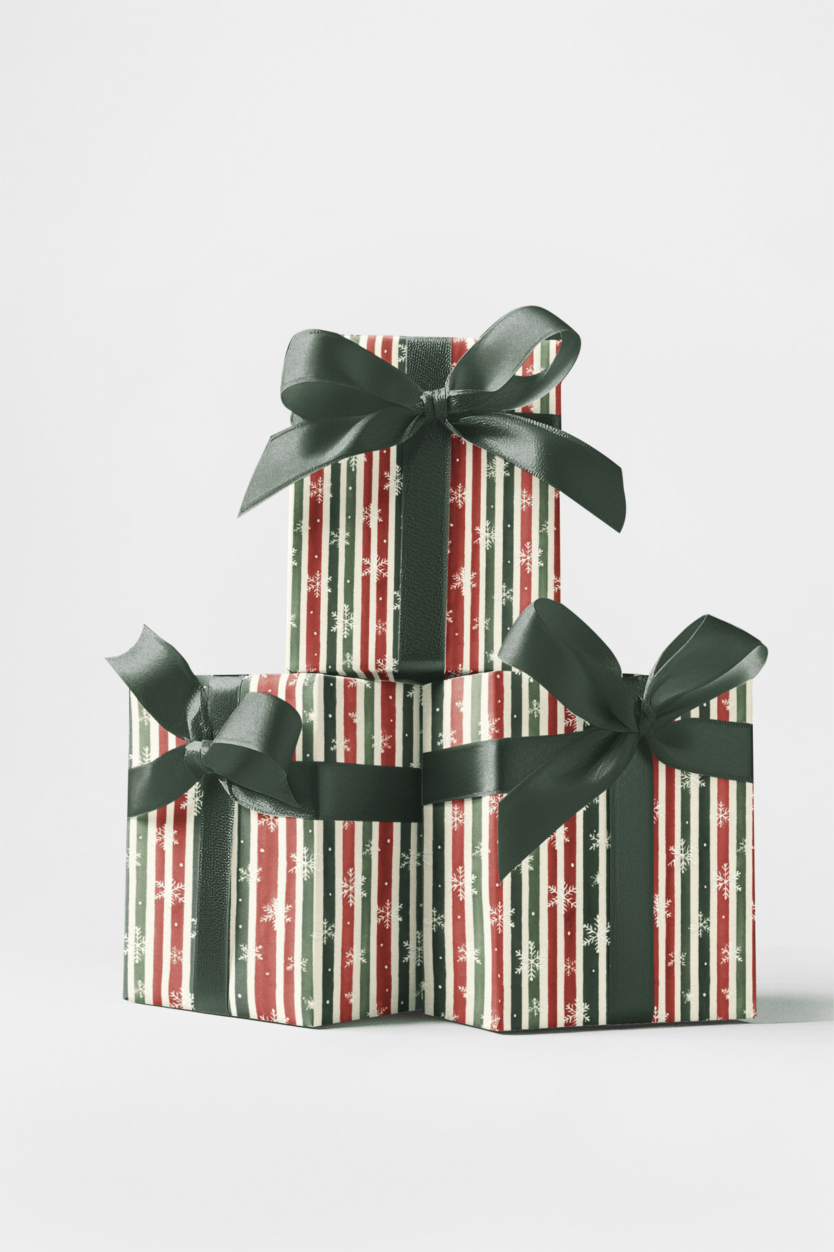 Frosted Holiday Stripes - London Penny Gift Wrap