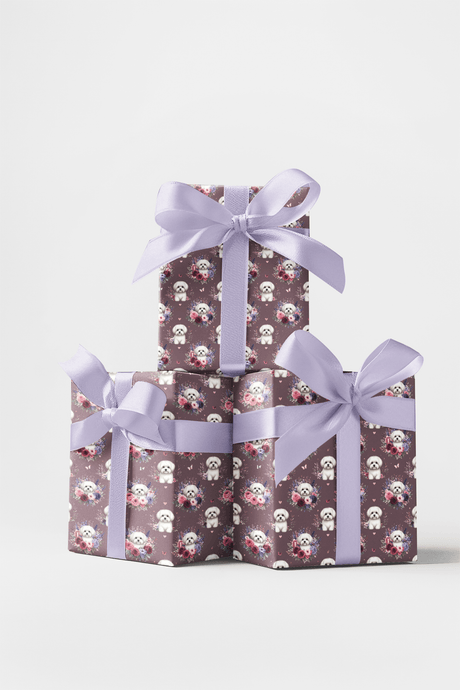 Floral Maltese Mother’s Day Wrapping Paper - London Penny Gift Wrap