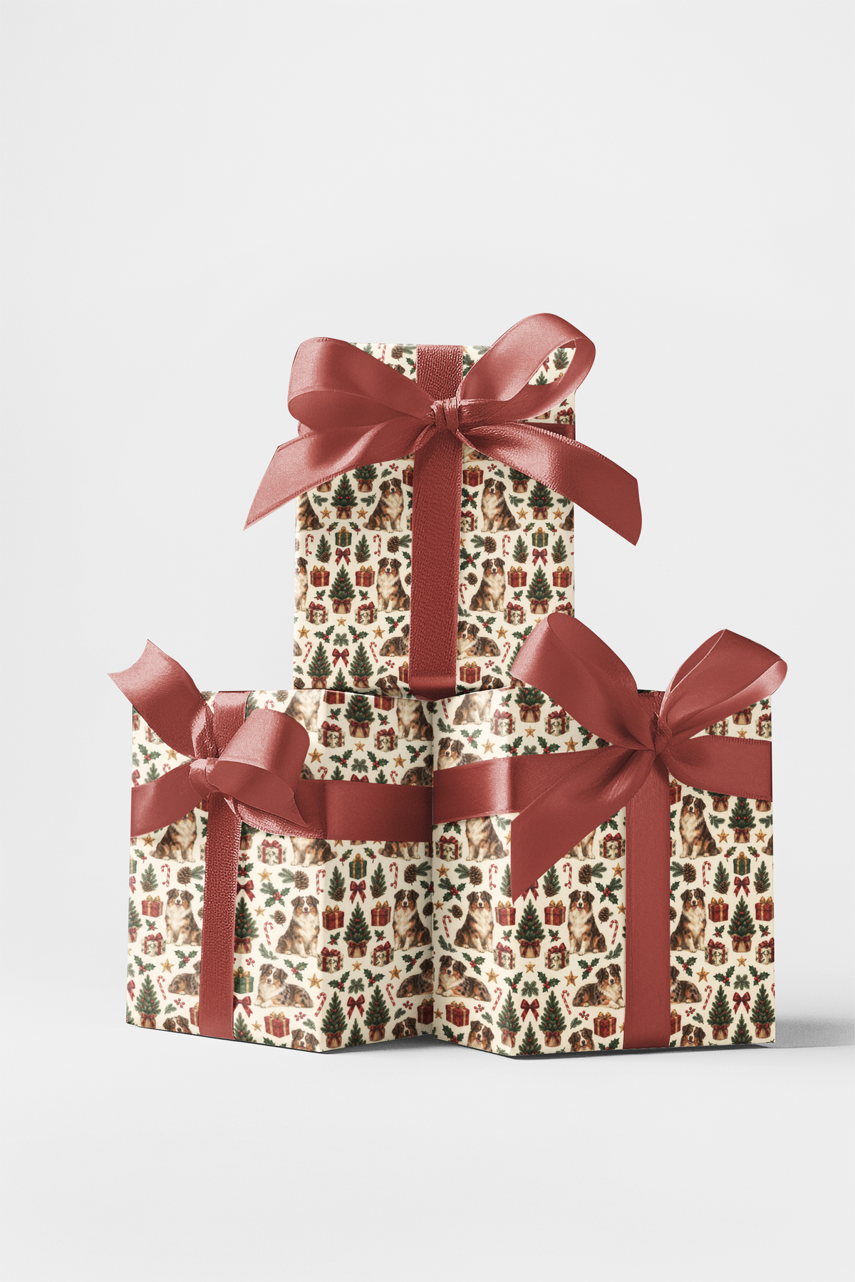 Australian Sheperd Santa's Workshop Wrapping Paper