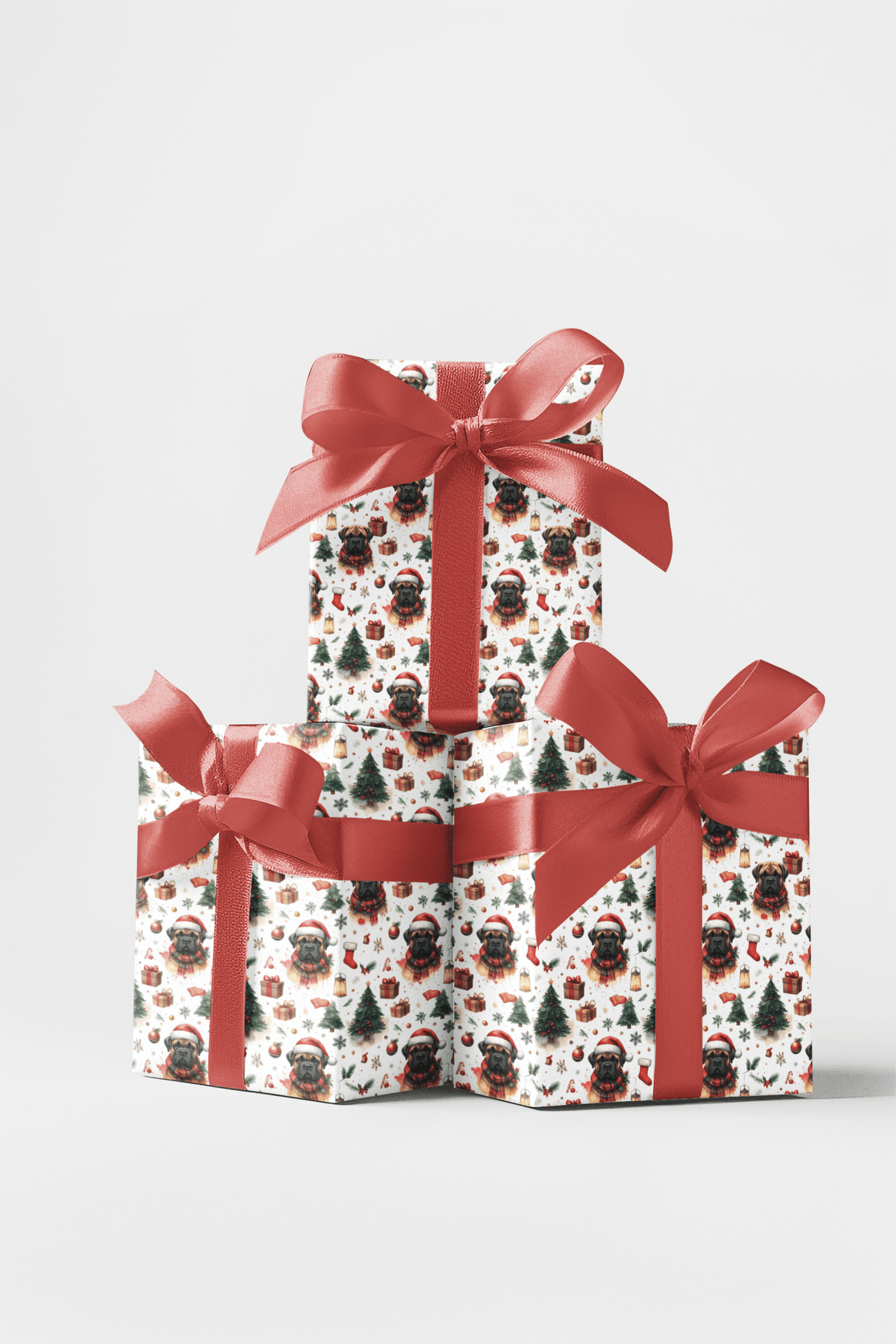 Christmas Guardians (English Mastiff) Wrapping Paper - London Penny Gift Wrap