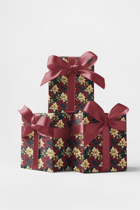 Yuletide Velvet Poinsettia - London Penny Gift Wrap