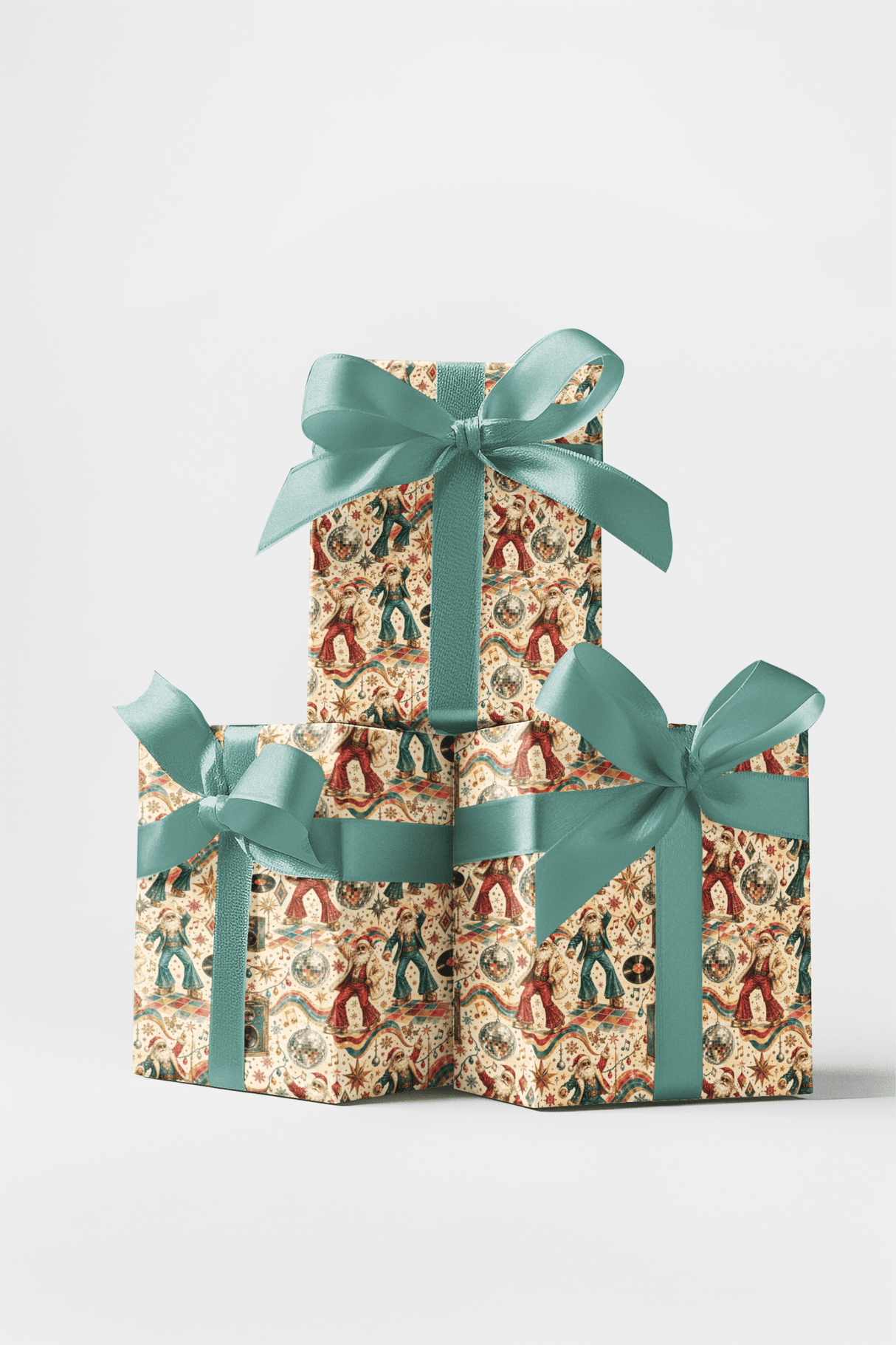 LIMITED TIME | Retro Christmas Dance Party Wrapping Paper - London Penny Gift Wrap