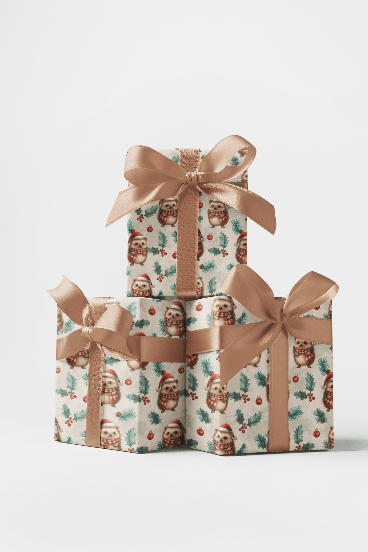Festive Hedgehog - London Penny Gift Wrap