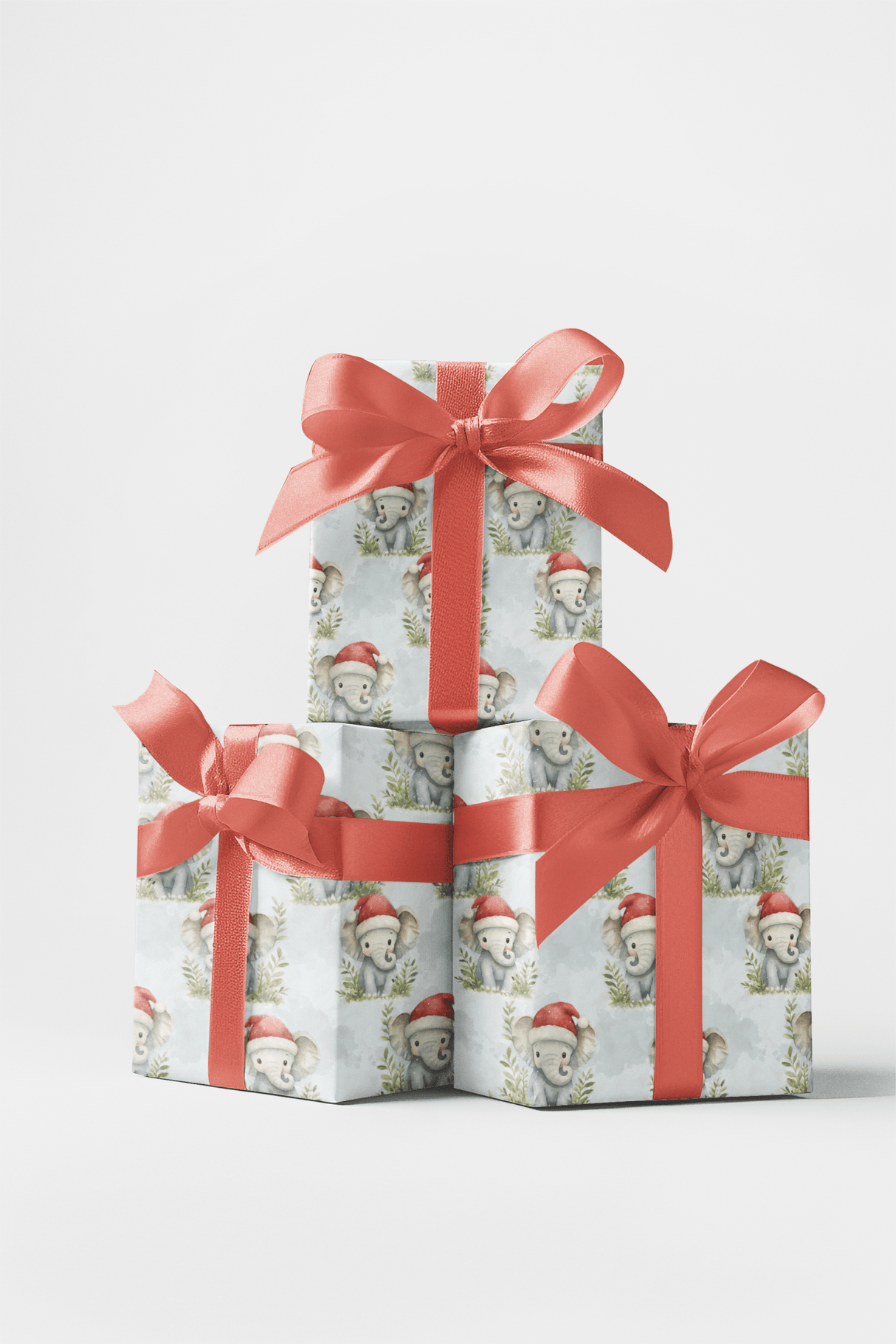 Jolly Christmas Elephants - London Penny Gift Wrap