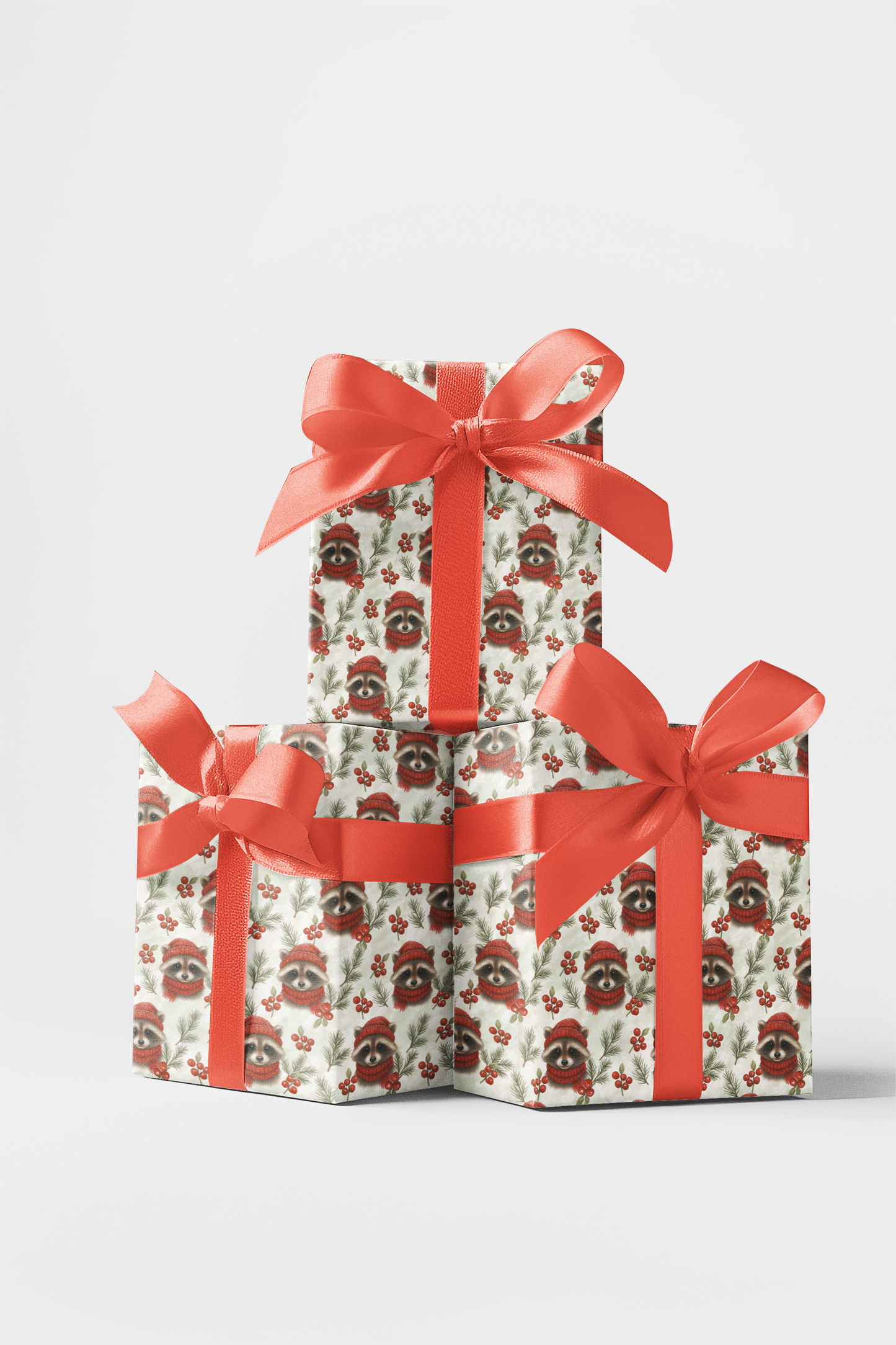 Frosty Woodland Raccoons