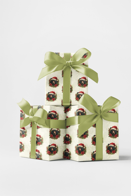Festive Bear Wreaths - London Penny Gift Wrap