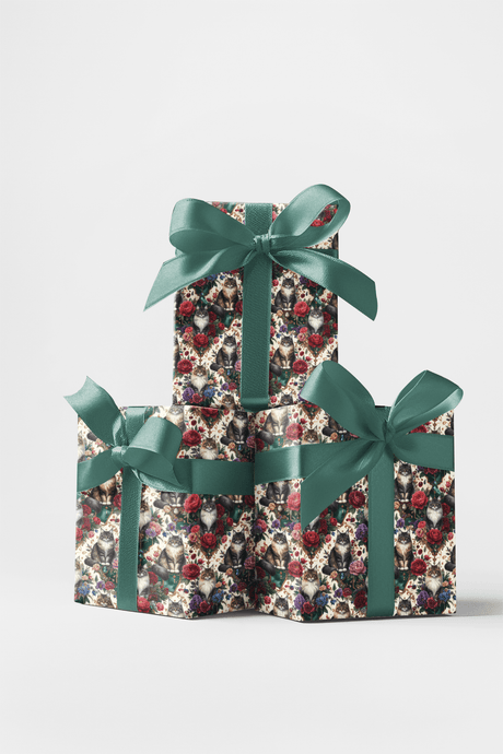 Luxury Jewel Garden (Maine Coon) Wrapping Paper - London Penny Gift Wrap