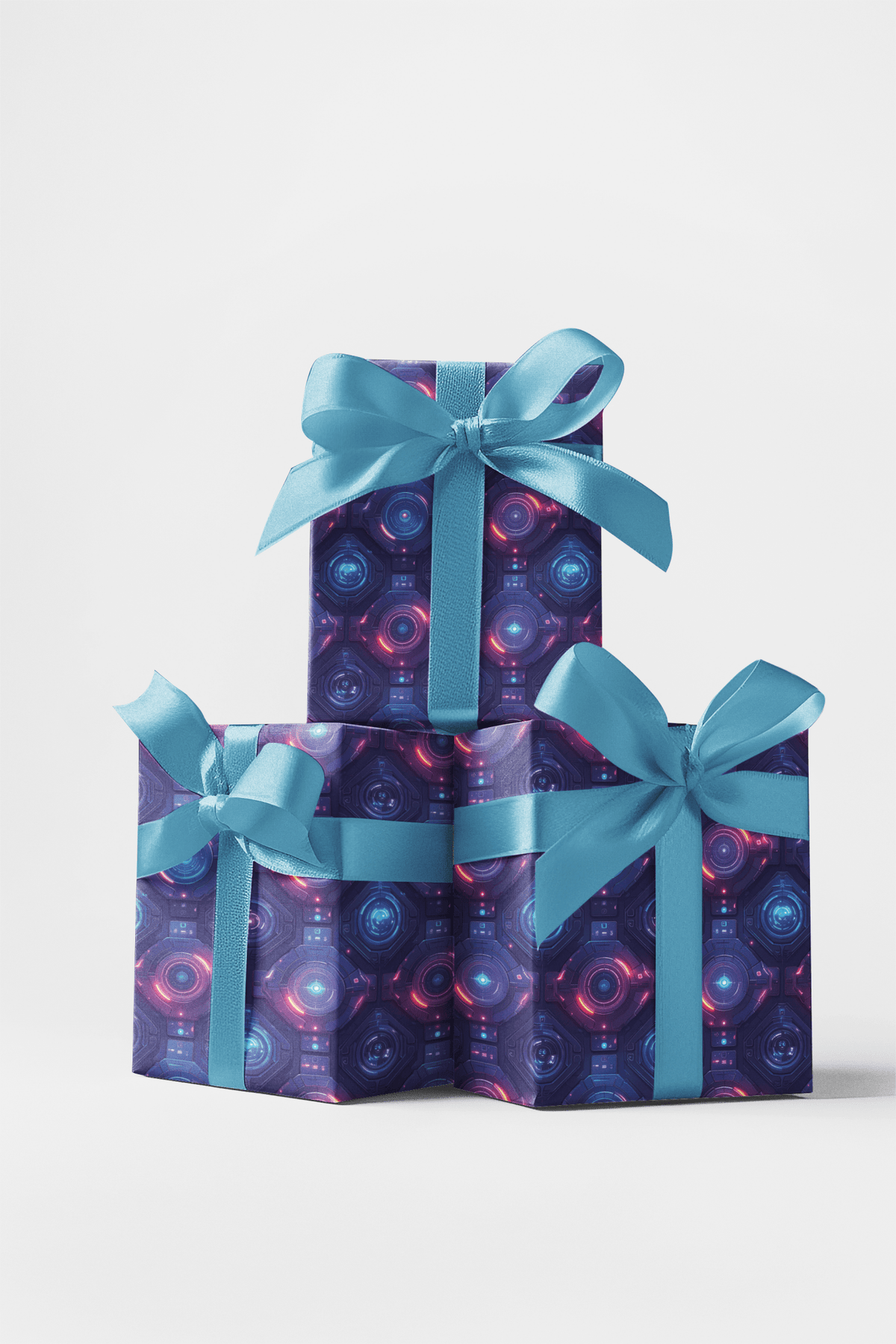 Cyber Spaceship UI Tech Wrapping Paper - London Penny Gift Wrap