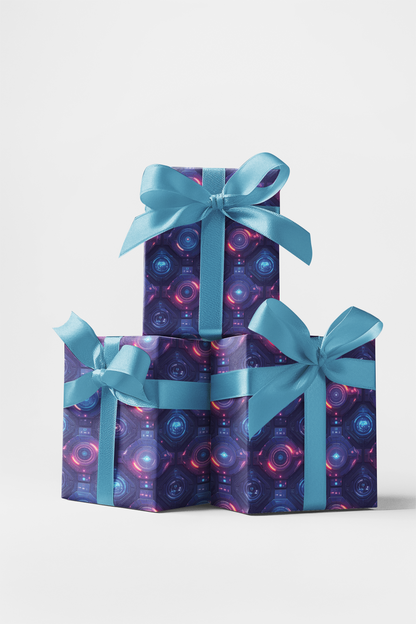 Cyber Spaceship UI Tech Wrapping Paper