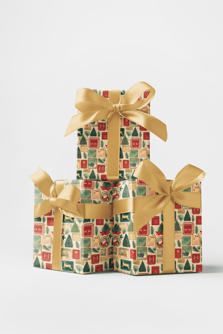 Holiday Stamps - London Penny Gift Wrap