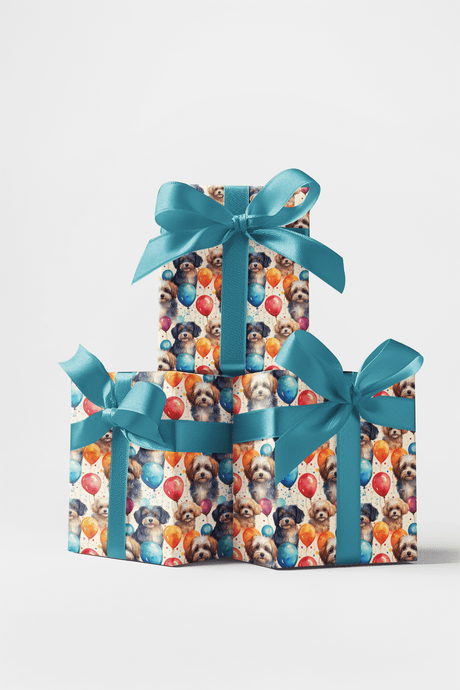 Havanese Birthday Balloons - London Penny Gift Wrap