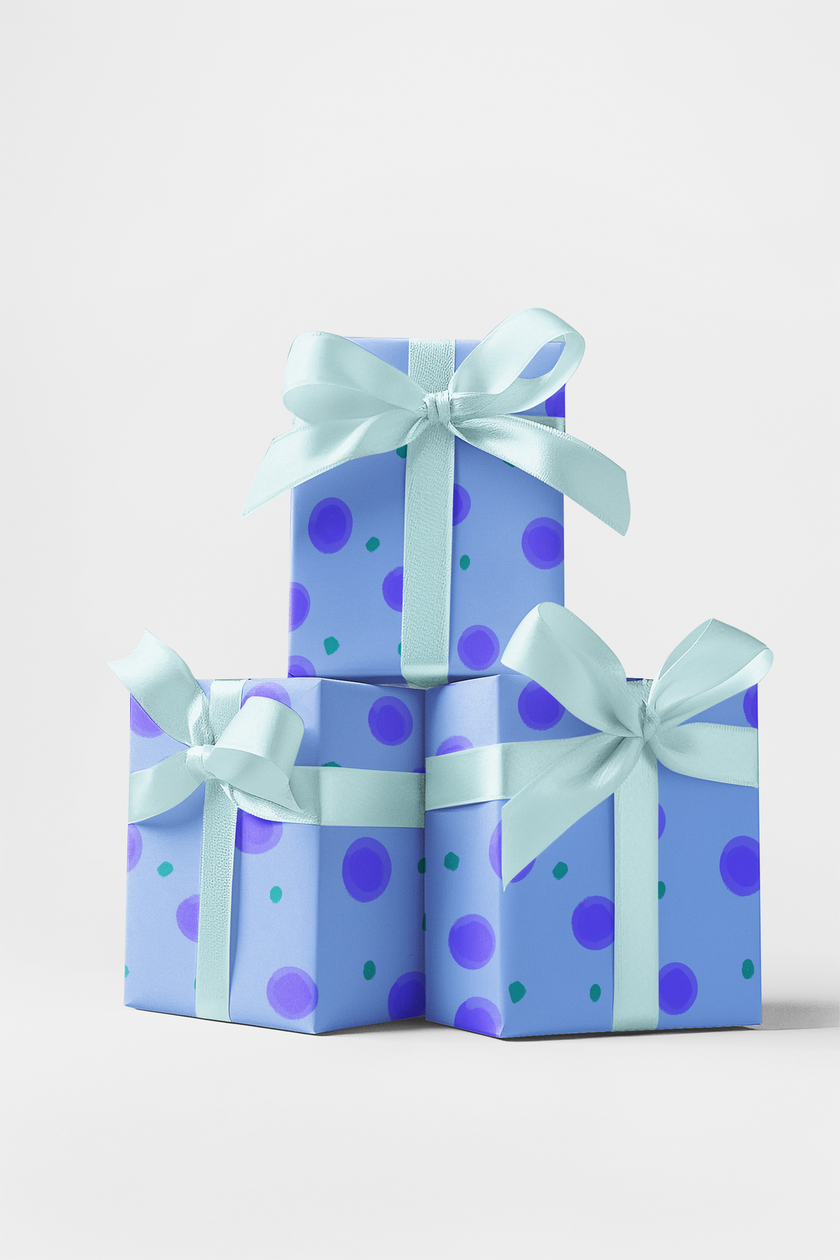 Periwinkle Polka Dots Wrapping Paper | Michelle Gilsey | Artist Corner