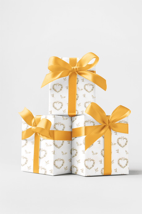 Floral Frame Hearts - London Penny Gift Wrap