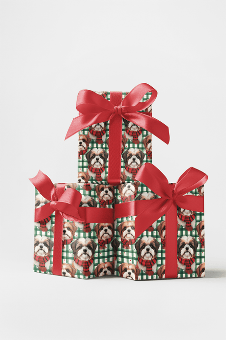 Shih Tzu Plaid Parade - London Penny Gift Wrap