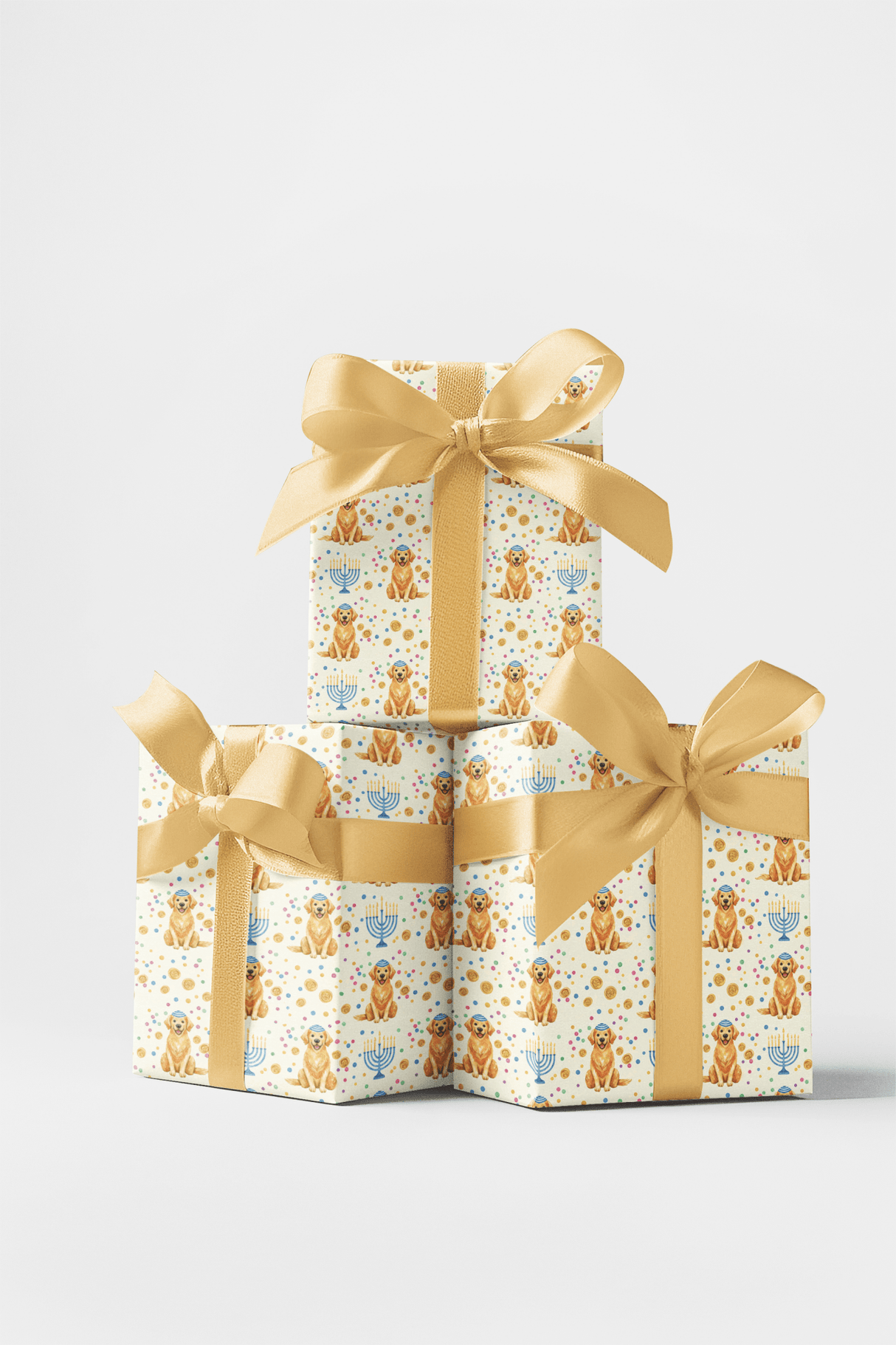 Golden Hanukkah Joy - London Penny Gift Wrap