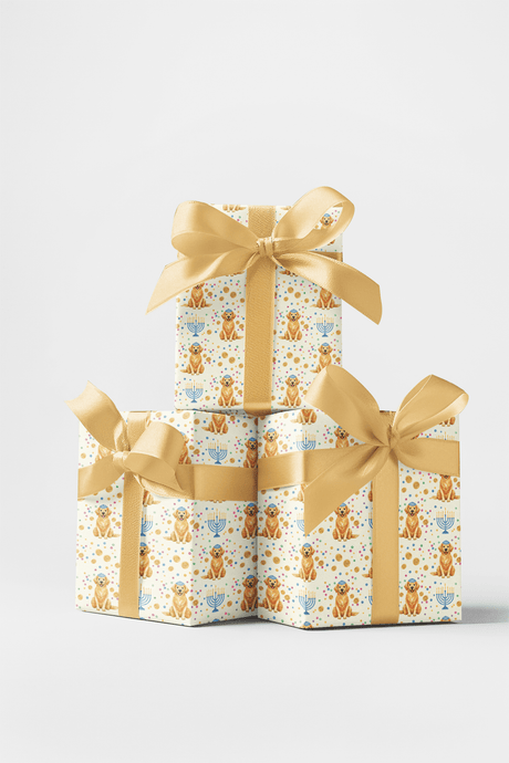 Golden Hanukkah Joy - London Penny Gift Wrap