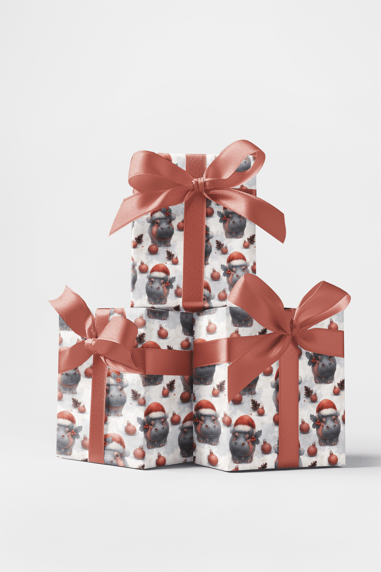 Jolly Hippo Christmas - London Penny Gift Wrap