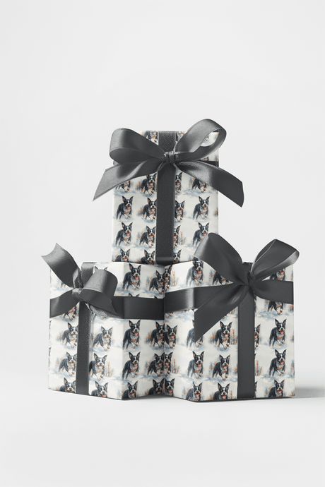 Tuxedo Tracks in the Snow - London Penny Gift Wrap