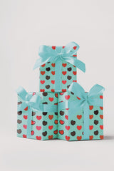 Hearts Choco Blue - London Penny Gift Wrap