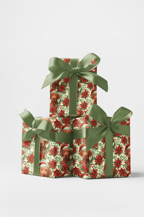 Rust Red and Ribboned Joy Wrapping Paper - London Penny Gift Wrap