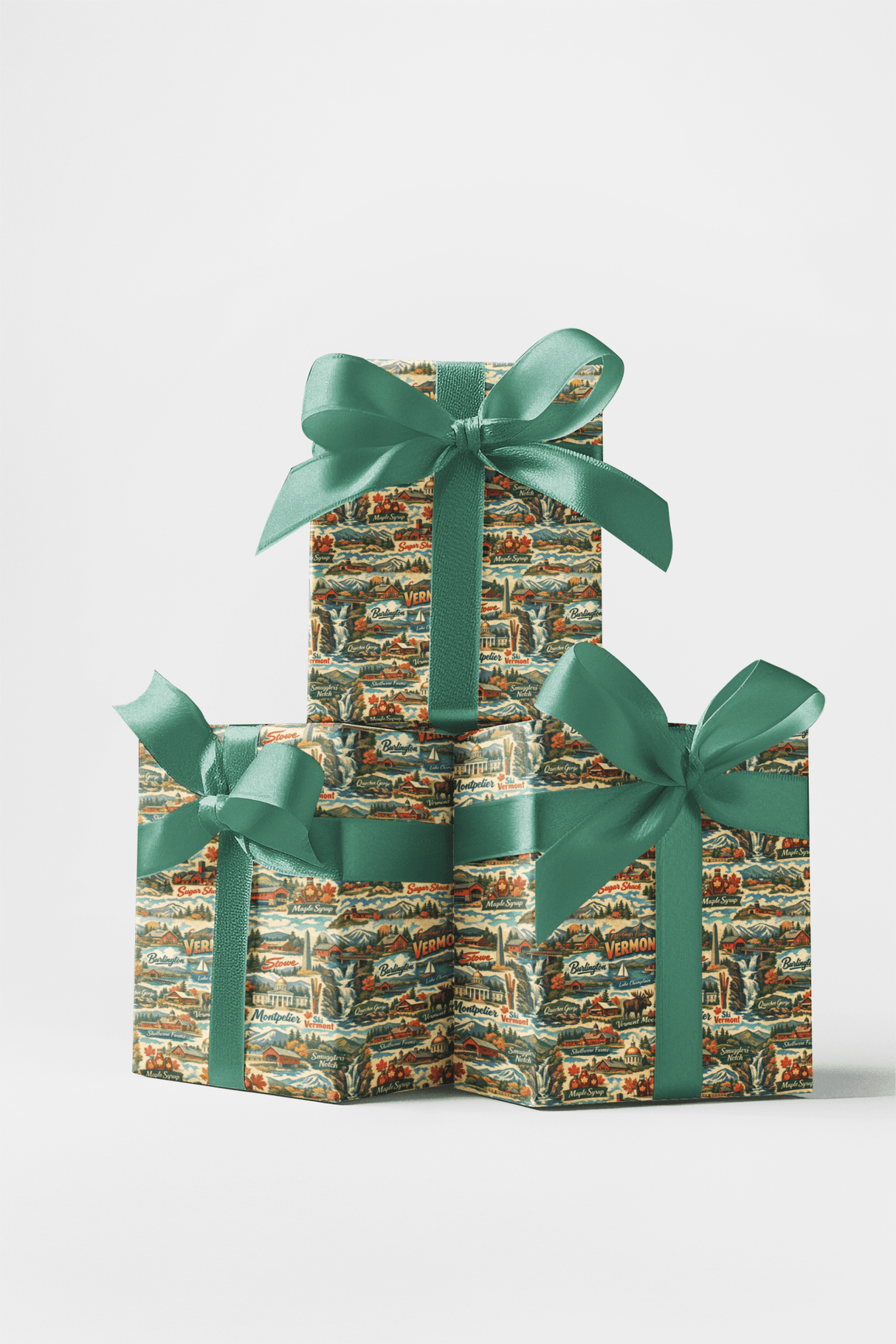 Vermont Postcard Memories - London Penny Gift Wrap