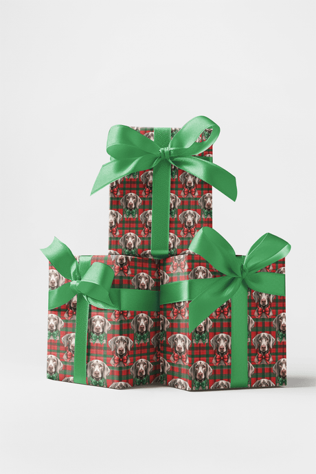 Weimaraner Plaid Parade - London Penny Gift Wrap