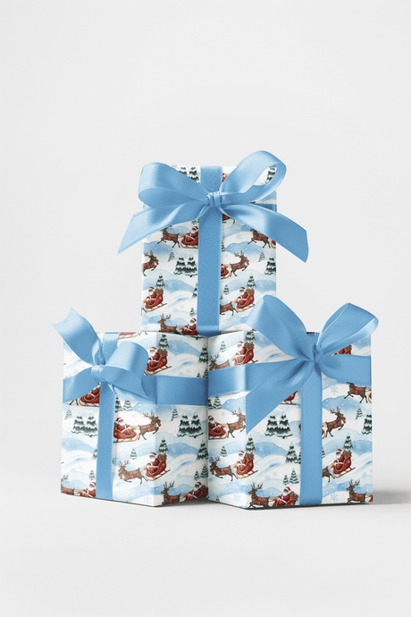 Santa & Sleigh Friends - London Penny Gift Wrap