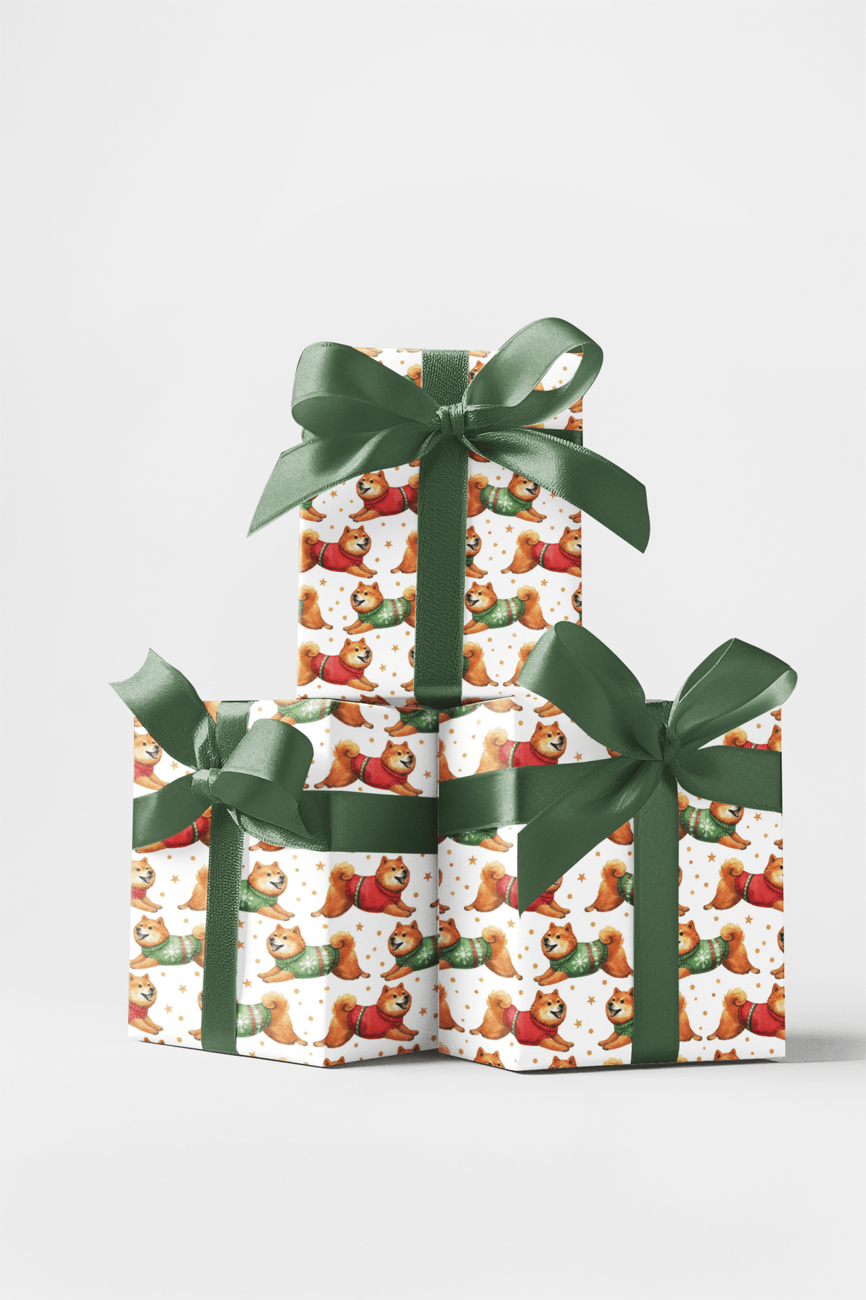 Shiba in Holiday Motion - London Penny Gift Wrap