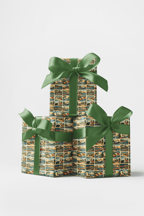 Michigan Postcard Memories - London Penny Gift Wrap