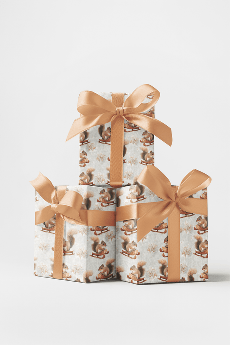 Snowbound Squirrel - London Penny Gift Wrap