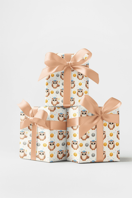 Owls in Kippahs - London Penny Gift Wrap