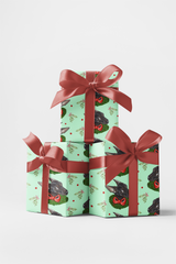 Chocolate Chihuahua Wreath Wrapping Paper | Michelle Gilsey | Artist Corner