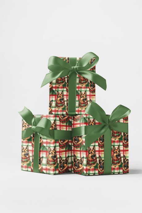 German Shepherd Plaid Parade - London Penny Gift Wrap