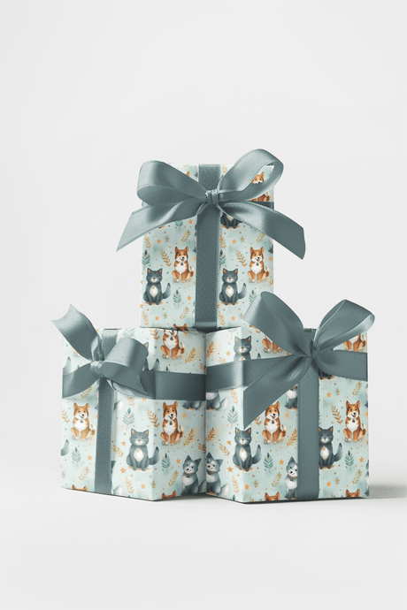 Soft Tails & Leaves - London Penny Gift Wrap