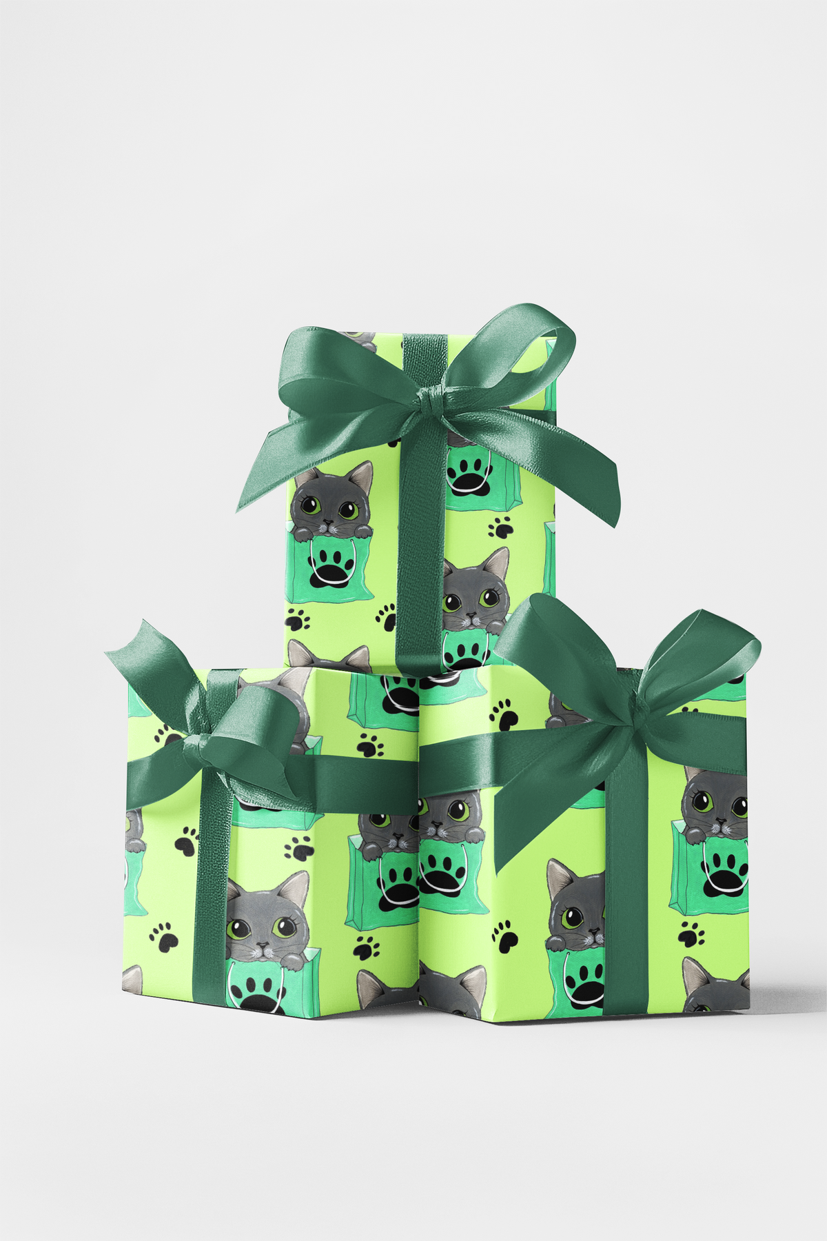 Shopping Kitty Wrapping Paper | Michelle Gilsey | Artist Corner