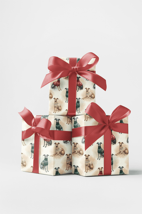 Italian Greyhound Holiday Sweaters - London Penny Gift Wrap