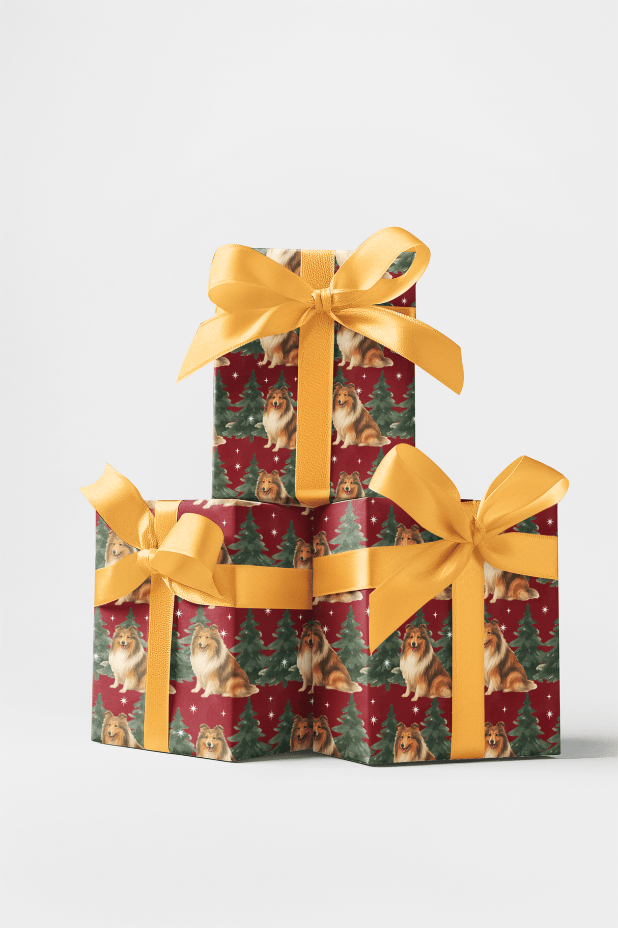 Collie in Winter Pines - London Penny Gift Wrap