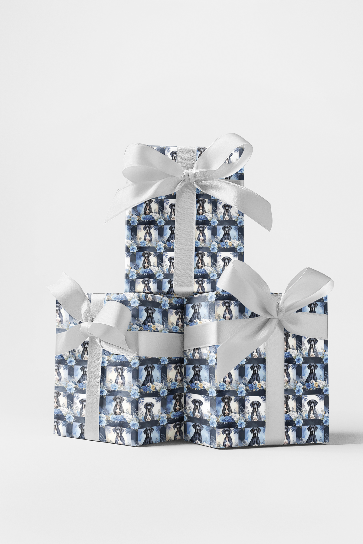 Blue Mantle Elegance Wrapping Paper