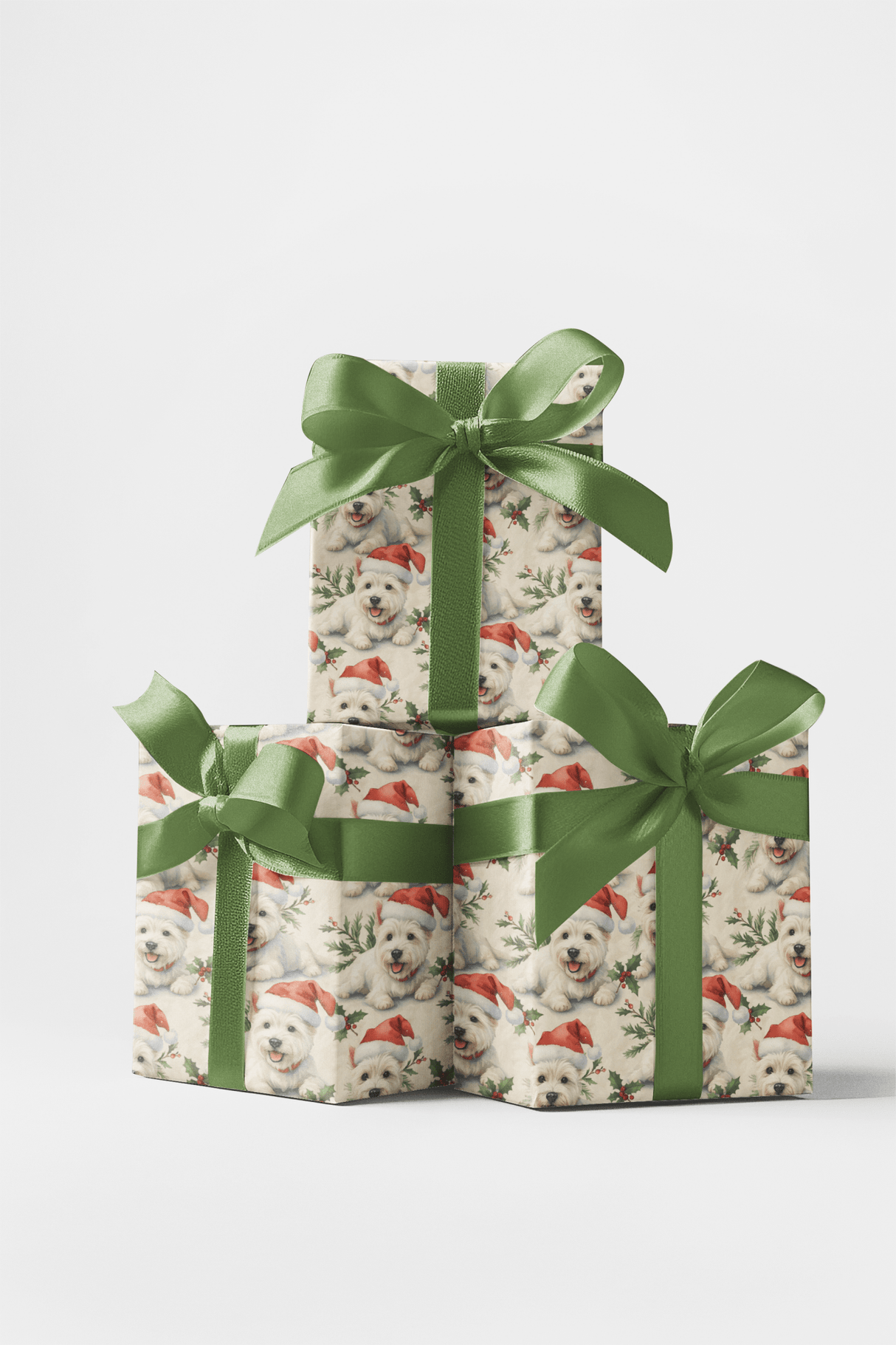 Santa Hat & Holly Hugs - London Penny Gift Wrap